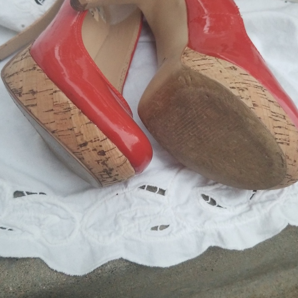 Orange Patent Leather Guess Heels SZ 6 - Picture 7 of 7